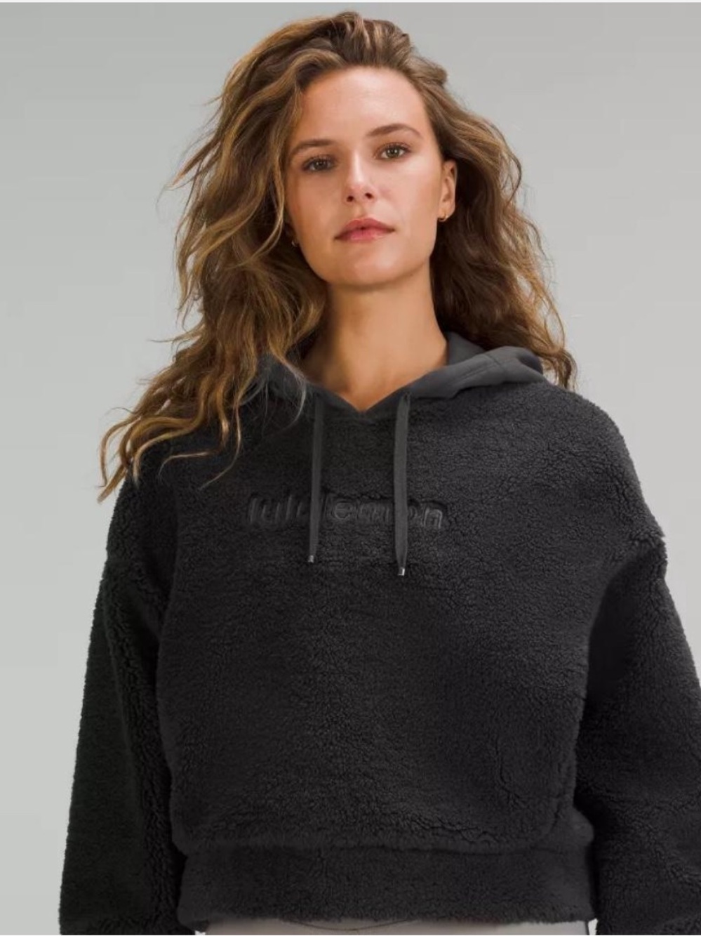 Lululemon Textured Fleece Embroidered Logo Hoodie